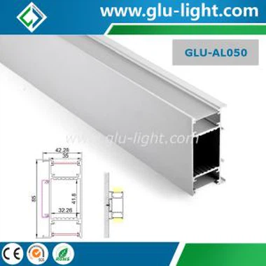 Aukštyn ir žemyn Aliuminio LED profilis, aliuminio ekstruzijos profilis LED juostiniam apšvietimui