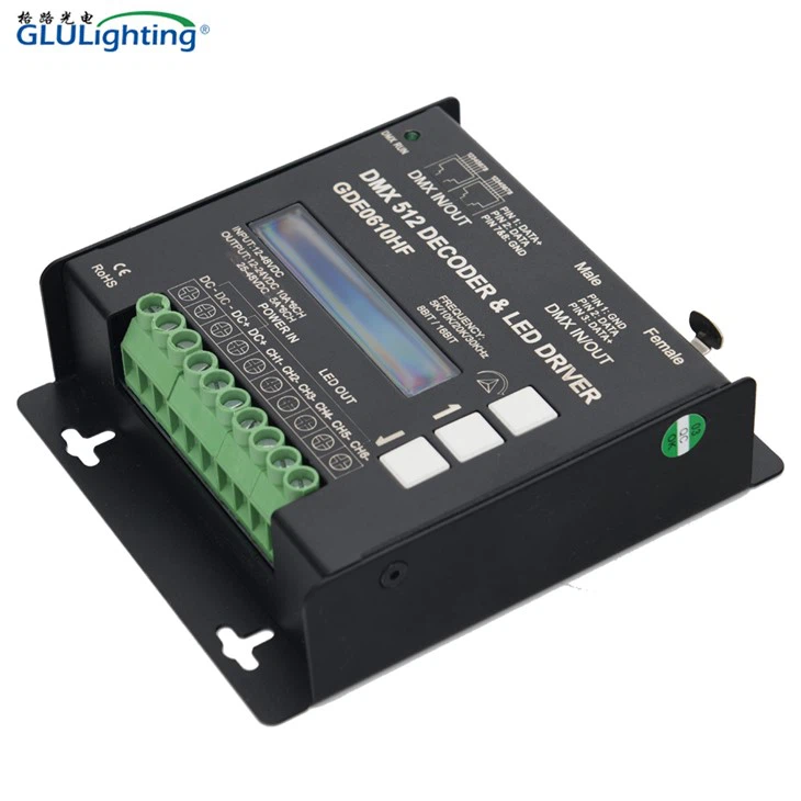 High Frequency 6 Channels DMX Decoder With On-board Display